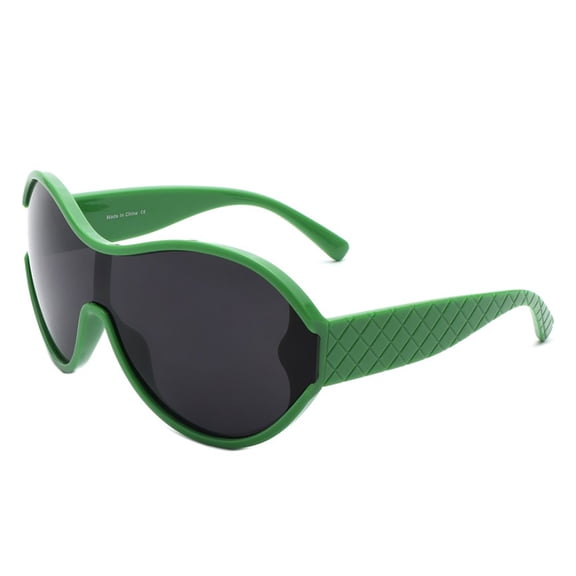 Dark Green Frame Irregular Sunglasses - Dark Lens UV Protection Bold Fresh Daily Eyewear
