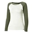 thumbnail image 6 of Women's Long Sleeve Slim Fit Stretchy Color Block Cropped T-Shirt Casual Comfortable Fashion Top, 6 of 6