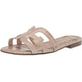 thumbnail image 1 of Sam Edelman Bay French Oak Rounded Toe Slip On Leather Strap Flat Slide Sandals (French Oak, 9.5), 1 of 6