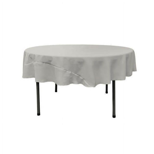 LA Linen TCpop72R-GrayLgtP41 Nappe en Popeline Polyester Gris Clair - 72 Po Ronde