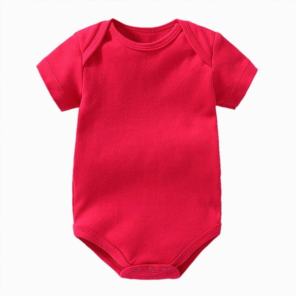 Splozh Baby Clothes 3 6 9 12 18 24 Months Baby Bodysuits Soft Cotton Short Sleeve Sleeper Newborn Romper Pajamas,Red,3-6 Months