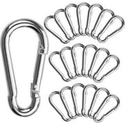20 Pcs Small Carabiner Clip 1.57 Inch Stainless Steel Spring Snaps Hook M4 for Keys Swing Set Camping Fishing Hiking Traveling