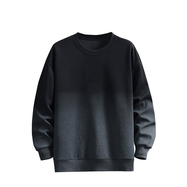 GigrtiJin Pull pour Hommes Grande Taille Col Rond Dégradé Chandail en Molleton Manches Longues Confortable Mode Ample