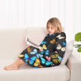 thumbnail image 4 of Black Blue Yellow Butterfly Pattern Blanket Hoodies for Kids 6-13YR Oversize Wearable Blanket Hoodies for Boys Girls Teens, 4 of 7