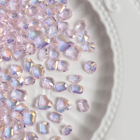 50Pcs 3D Crystal Nails Jewelry DIY Manicure Decals Crystal Gems Nail Art Nail Tips Rhinestones Decorations Accessories