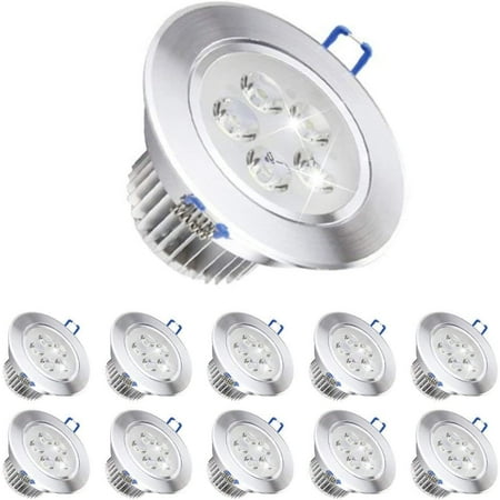

HDGSKBUA Pack of 10 110V 5W Dimmable LED Recessed Ceiling Light Downlights Spotlight Cool White 480-500 Lumen(Equivalent 50W)A5859