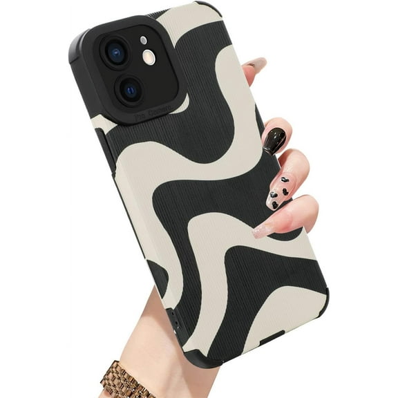 for iPhone 11 Case, Cute Pattern Wave iPhone 11 Case, Screen Protector Camera Protection Lens Shockproof Phone Case for Girls Women