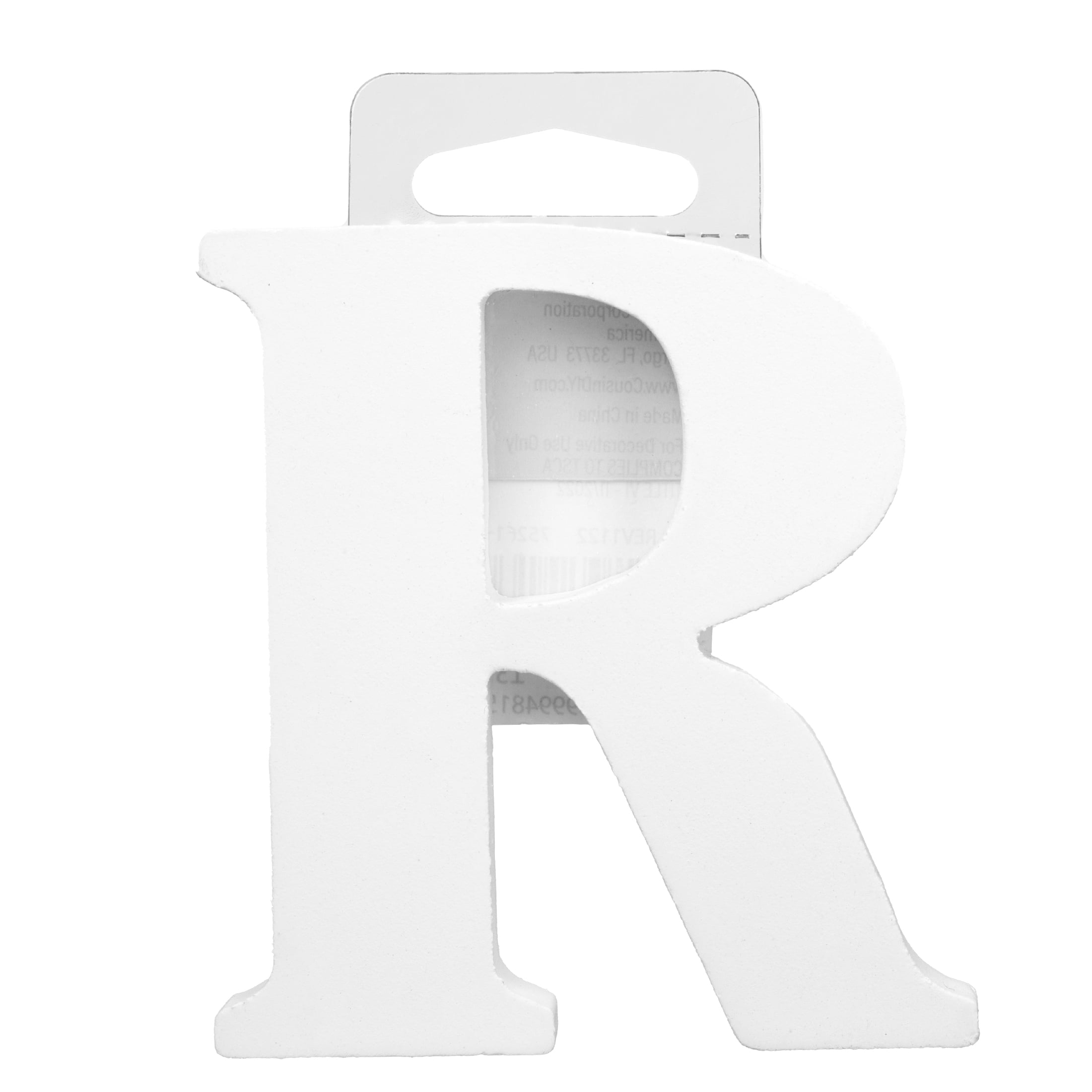 (6 pack) Cousin DIY 3" White Wood Letter R