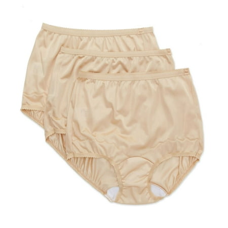 Women's Shadowline 719 Dixie Belle Scallop Trim Full Brief Panty - 3 Pack (Nude 12)
