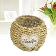 thumbnail image 3 of Round Willow Wicker Basket Portable Flower Planter Rattan Vase Container, Pastoral Style, 12x11cm, No Handle, 3 of 7
