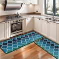 thumbnail image 3 of Kitchen Rugs Sets Of 2,Blue Green Checkered Pattern Anti Fatigue Kitchen Mat Rugs Non Slip Washable,Decorative Kitchen Floor Mats for Kitchen,Sink,Laundry,17"x47"+17"x47", 3 of 5