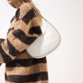 thumbnail image 4 of Bolso Hobo Elegante Cuero PU Bolso Media Color Sólido Gran Capacidad (blanco), 4 of 9