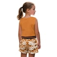 thumbnail image 2 of chaqlin Floral-Orange Girls Summer Clothes Two Piece Outfits - Sleeveless Workout Tank Top & Soft Elastic Waist Shorts with Pockets for Running Yoga, 2 of 7