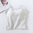 thumbnail image 2 of WREESH Women Cotton Spaghetti Strap Camisole with Built in Bra Basic Cami Tank Top Undershirt Sleeveless Summer, 2 of 6