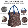 thumbnail image 3 of Dark Christmas Drink and Cookie Pattern Drawstring Lunch Bag Women - Drawstring Lunch Bag Insulated for Work Office - Stain-Resistant Large Lunchbags for Women with Multi-Pockets, 3 of 6