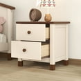 thumbnail image 2 of Harper & Bright Designs Wooden 2 Drawers Nightstand, Kids Nightstand End Table Sofa Table for Boys Girls Kids Room Bedroom, Cream, 2 of 10