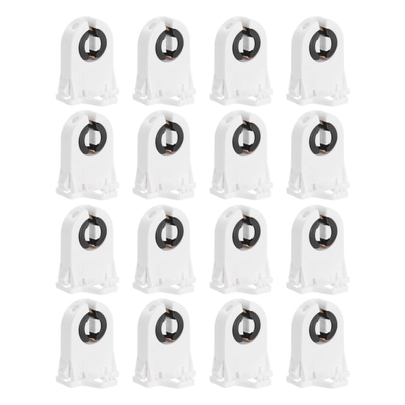 Uxcell T8 Lamp Holder,16 Pcs Light Socket Base Non-Shunted Tombstone Flame Retardant Lamp Sockets, White
