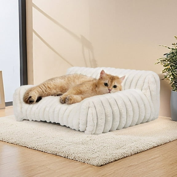 Cat Dog Bed Indoor with Removable Washable Cushion, Durable and Winter Warmth(Pink Rabbit)