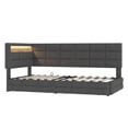 thumbnail image 5 of New Upholstered Twin Size Daybed with Storage 2 Drawers and Charging Station, Day Bed Frame with LED Lights and Storage Headboard, No Box-Spring Needed, Gray, 5 of 7