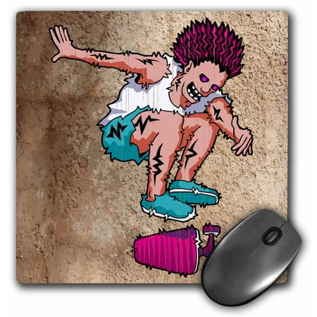 3dRose skateboard trick, freakin hardflip, done by a freaked skateboarder, stucco background, Mouse Pad, 8 by 8
