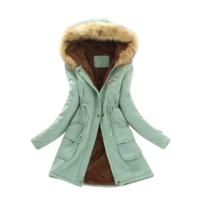 Women Solid Color Coat Button Down Overcoat Warm Winter Overcoat Long Sleeve Cardigan Fluffy Jacket Windproof Outer Coat