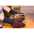 thumbnail image 3 of Guantes para barbacoa, guantes para asar resistentes al calor, guantes antideslizantes de silicona para horno, guantes largos de cocina para barbacoa, cocinar, hornear, cortar, 3 of 5