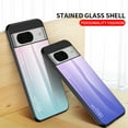 thumbnail image 6 of Nalacover Case for Google Pixel 7A Gradient Tempered Glass Cover, Micro-Frosted Frame Shockproof Scratches Resistant Lens Protection Glossy Phone Case for Google Pixel 7A, White, 6 of 10