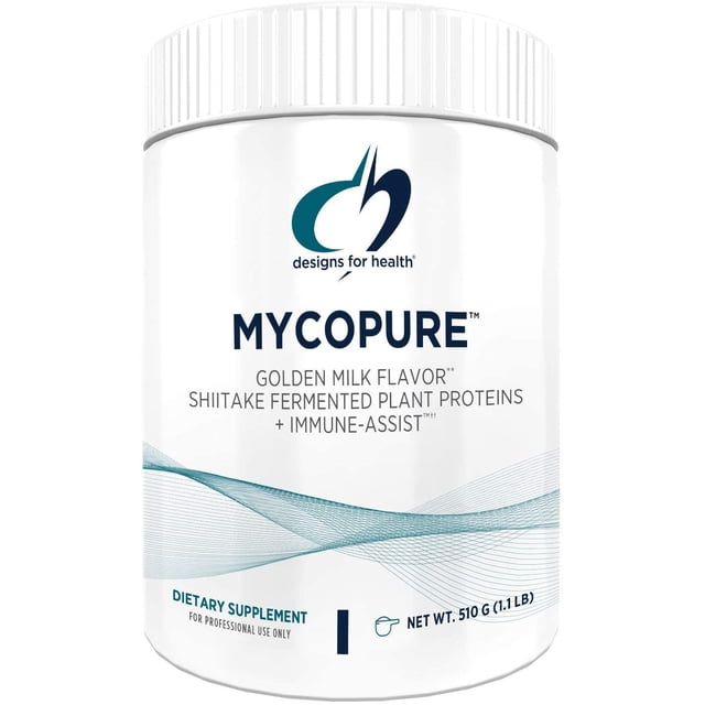 Suplemento MycoPure Designs for Health Proteína de Hongos Apoyo Inmunológico Sabor a Cúrcuma con Leche Dorada 1.1Lb designs for health DFH-845266