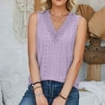 thumbnail image 4 of Mrat Dressy Tank Tops Women's Fashion Short Sleeve V-Neck Tops Working Uniform Printing Pocket Blouse Tops Built In Bra Tank Tops for Women S-480 Purple M, 4 of 5