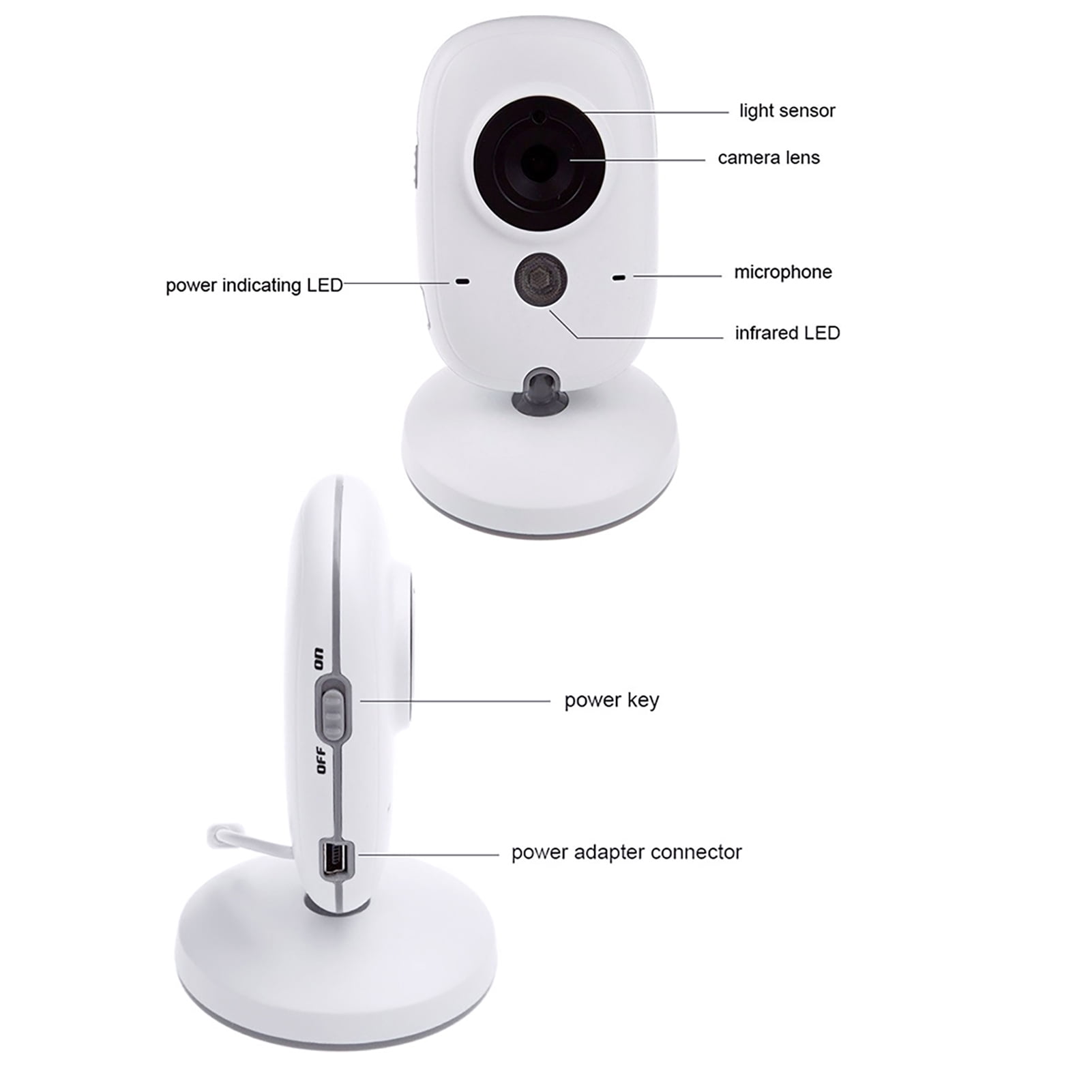 baby monitor Baby 3.2” Display Video Baby Monitor with Camera and Audio Remote Wide View Two Way Audio Talk Infrared Night 8 Lullabies US Plug