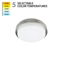 WAC Lighting Lithium 15" 1-Light LED 5-CCT Round Aluminum Flush Mount in Nickel