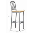 thumbnail image 6 of Linon Fostria 30" High Back Metal Bar Stools, Set of 2, Silver/Natural, 6 of 14