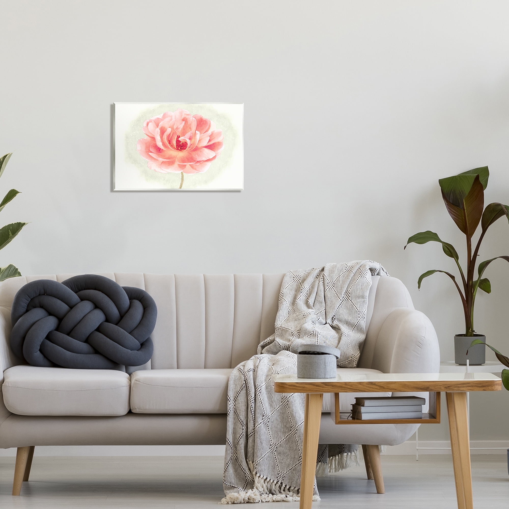 Stupell Industries Soft Pink Peony Botanical & Floral Painting Unframed Art Print Wall Art, 19 x 13