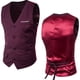 thumbnail image 2 of Chaleco de traje liso con cuello en V para hombre - Chaleco de boda ajustado - Chaleco formal de poliéster para negocios, tallas M-XXXXXXL, 2 of 8
