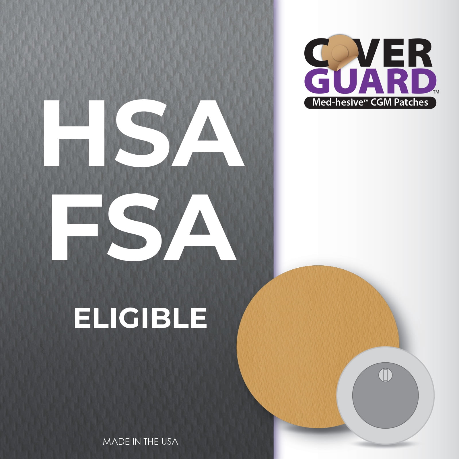 CoverGuard Overpatches for FreeStyle Libre 3, non-woven material Premium Waterproof CGM Covers, Tan