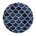 thumbnail image 4 of HAOXIT Round Tablecloth, Shell Pattern with Half Lines Like Ocean Waves Nautical Modern Illustration, Dining Room Kitchen Round Table Cover, 4 of 8