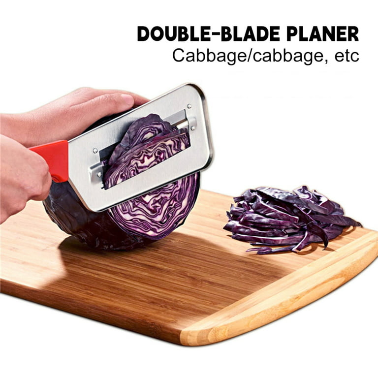 Cabbage Slicer Shredder with Double Blade Stainless Steel Blade  Wear-resistant Cutter for Camping Baking Picnic Black 
