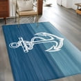 thumbnail image 2 of Anchor 4x6 Area Rugs for Living Room, Blue Gradient Lines Ocean Nautical Non Slip Floor Mat Washable Low-Profile Indoor Carpet for Bedroom, Dining Room, Bathroom, 2 of 9