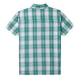 thumbnail image 2 of Bienzoe Boy's Cotton Plaid Button Down Short Sleeve Shirt Green/Grey 7/8, 2 of 8