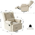 thumbnail image 6 of SUNVIVI Swivel Nursery Glider Recliner, Comfy Upholstered Glider Chair with Lumbar Pillow and Footrest, 6 of 8