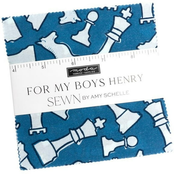 For My Boys Henry Moda Fabrics Charm Pack by Amy Schelle; 42 5-inch Precut Fabric Quilt Squares