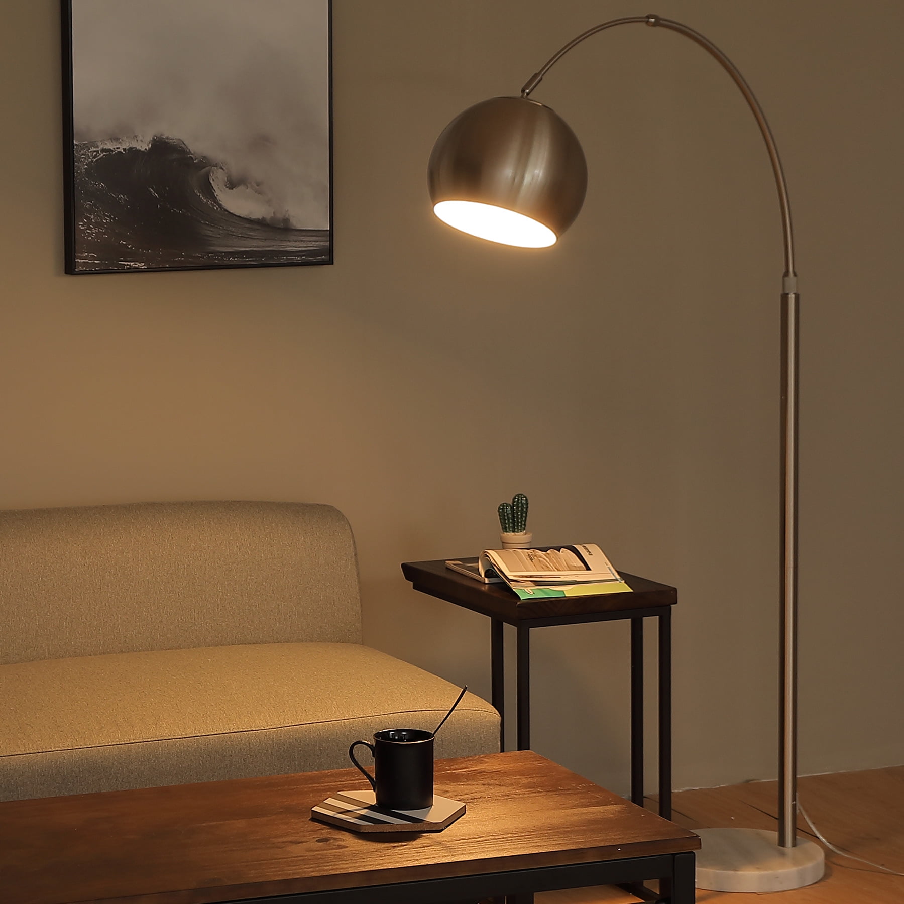 70" LED Floor Lamp Industrial Art Metal Living Room Read Decor Light Swing Arm 