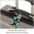 thumbnail image 3 of Square 2Pack PU Leather Tie Dye Purple Cruise Luggage Tag with Privacy Cover and Name ID Tag for Travel Handbags Backpacks Luggage Tags, 3 of 6
