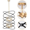 thumbnail image 6 of Chandelier Fixture, ZPL Modern Gold/Matte Black Metal Chandelier Fixture, 8 lights, 2-Tier-Candle Ceiling Light for Living Room, Bedroom, Dining Room, Dimmable, W23.6*H55, 6 of 7