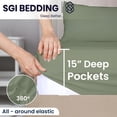 thumbnail image 7 of SGI Bedding 28" Queen Split Top Flex Head sheet 100% Egyptian Cotton Sheet Set - 600 Thread Count Flex Top Sheet for Adjustable Bed 4 Piece Sheet Set 15" Deep for Sleep Number bed - Moss, 7 of 7