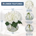 thumbnail image 7 of Artificial Hydrangea Floral Arrangement in Clear Glass Vase – Lifelike Silk Flowers with Real Touch, UV Resistant, No Maintenance, Ideal for Indoor Home, Office, Wedding or Table Centerpiece Decor, 7 of 7