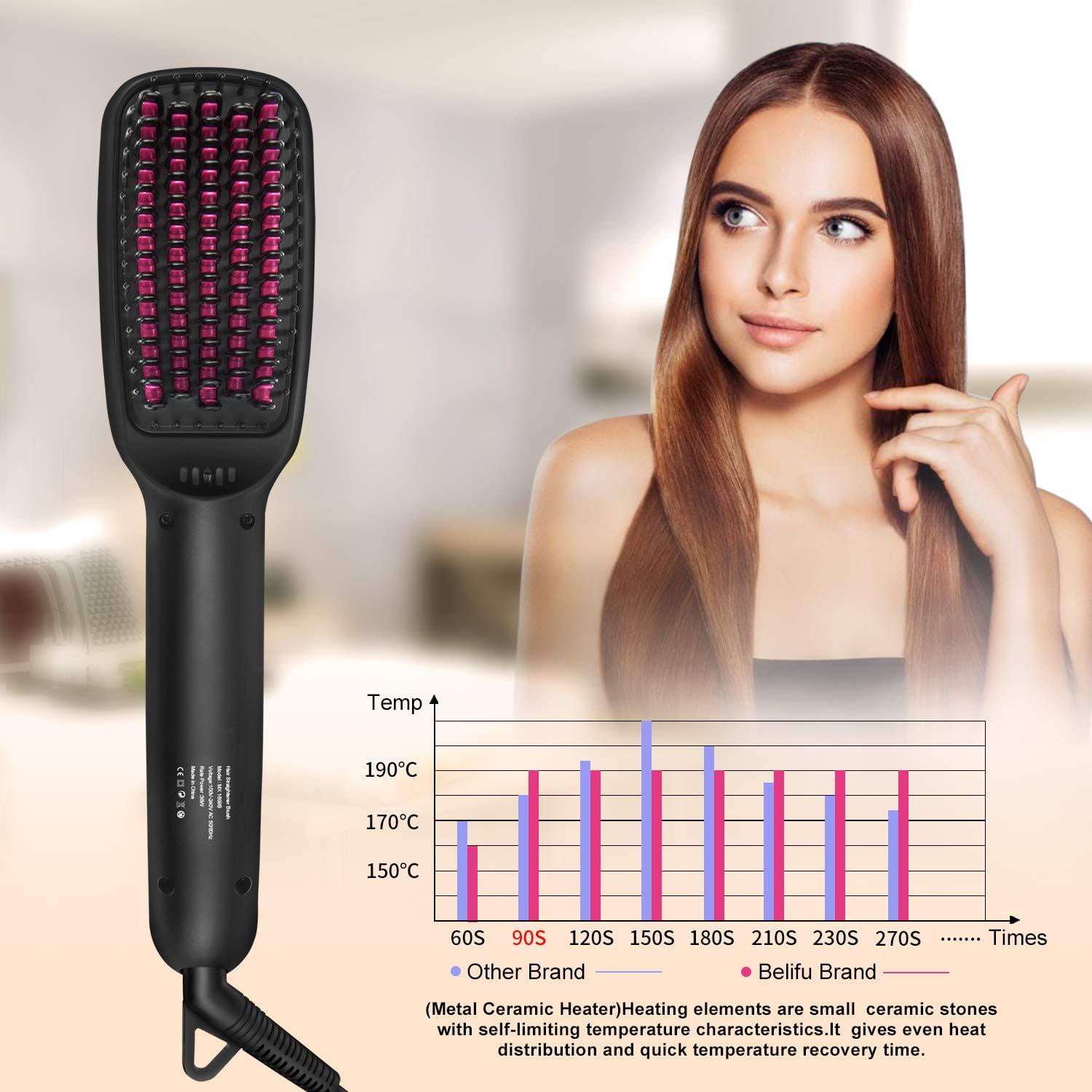 belifu ionic hair straightener brush
