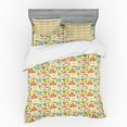 thumbnail image 2 of Ambesonne Food Bedding Set 3 Pcs, Flowers Fruits Sun Owl Heart, Twin XL, Eggshell Multicolor, 2 of 3
