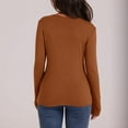 thumbnail image 6 of Ronuti Long Sleeve Thermal Shirt for Women Light Fleece Tops Spring 2025 Crew Neck Casual Basic T-Shirts, 6 of 9