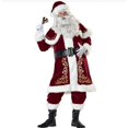 thumbnail image 2 of M-XXXL 2019 New Deluxe Velvet Christmas Santa Claus Suit Adult Mens Costume gloves + shawl+hat+clothes+belt+Foot cover+gloves, 2 of 3